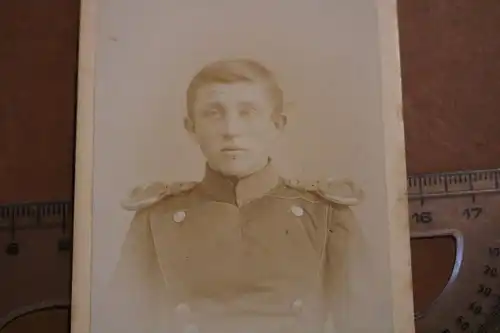 altes CDV-Foto - Portrait eines Soldaten noch mit Epauletten St. Avold Lothring