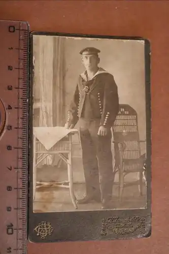 altes CDV-Foto - Portrait eines Matrosen Halbflottille - Neukölln