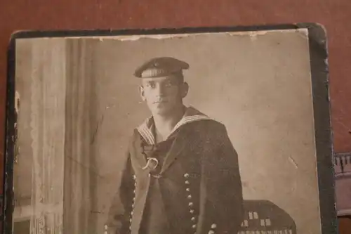 altes CDV-Foto - Portrait eines Matrosen Halbflottille - Neukölln 