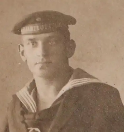 altes CDV-Foto - Portrait eines Matrosen Halbflottille - Neukölln 