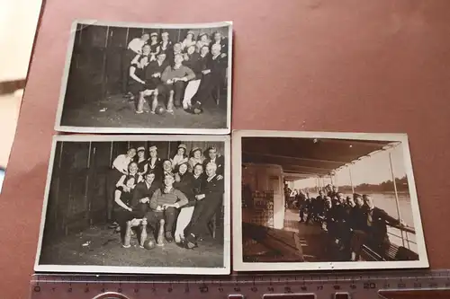 drei tolle alte Fotos - Studenten ?? Verein ?? Kegeln , Schifffahrt 1910-20 ?