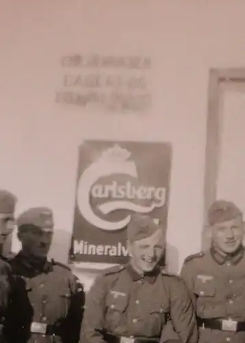  altes Foto -  Soldaten Dänemark Bäckerei Chr. Henrikson - Werbung Carlsberg Min
