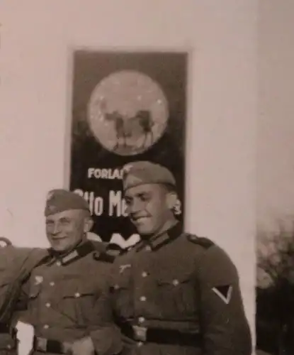  altes Foto -  Soldaten Dänemark Bäckerei Chr. Henrikson - Werbung Carlsberg Min