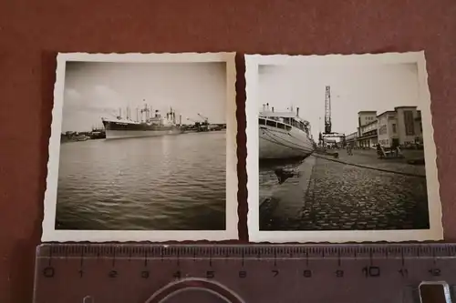 zwei tolle alte Fotos Hafen - Schiffe - Schiff Show me Mariner  - 50-60er Jahre