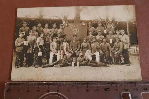 tolles altes Gruppenfoto Soldaten mit Fass Bier Bergbräu ??? 1917
