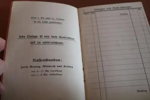 altes  Sparbüchlein bis auf die Vorderseite unbenutzt 1921 - Bank ???