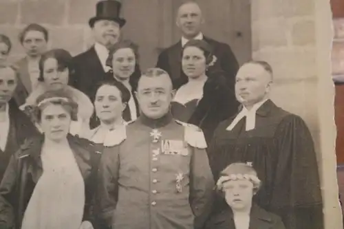 tolles altes Hochzeitsfoto - Soldat mit Halsorden , viele Orden - Cassel-Wilhelm