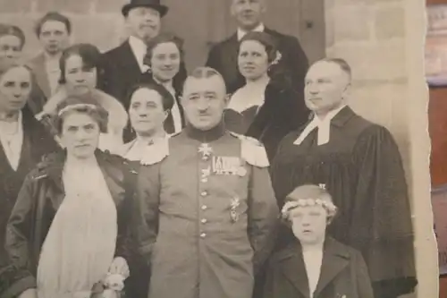 tolles altes Hochzeitsfoto - Soldat mit Halsorden , viele Orden - Cassel-Wilhelm