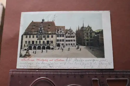 tolle alte Karte  Heilbronn  Makrtplatz mit Rathaus  1902