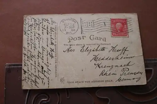 tolle alte Karte  Interior of Library - Oshkosh  USA 1908 