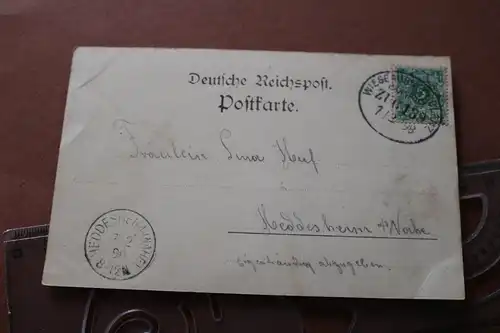 tolle alte Karte  Gruss vom Rhein - 1898 Bahnpost - Stempel 