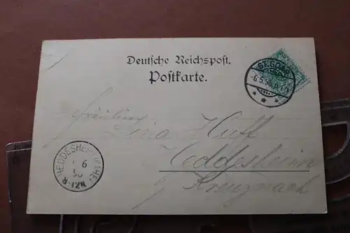 tolle alte Karte  Gruss vom Rhein - 1898 