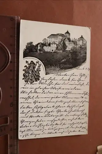 tolle alte Karte von Schloß Stetten ,  signiert von Lina von Stetten 1929