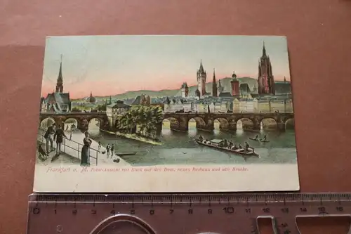 tolle alte Karte Total-Ansicht Frankfurt am Main 1909