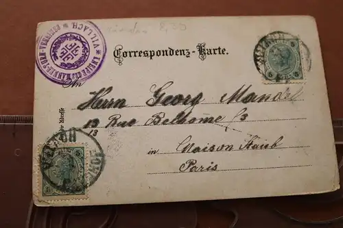 tolle alte Karte Ansicht Villach mit der Görlitzen 1880-1910 ??