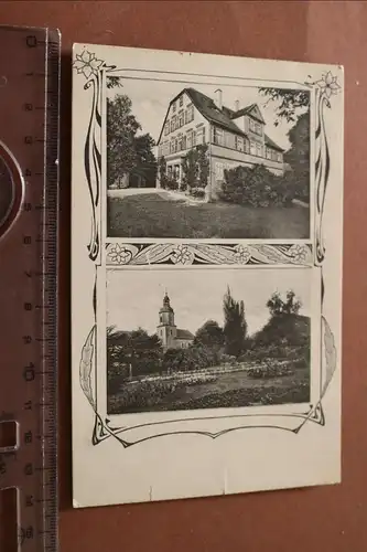 tolle alte Karte- Kirche und Gebäude - Ort ????? irgendwo an der Saale  1900-192