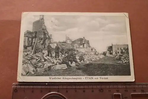 alte Feldpostkarte -  Westlicher Kriegsschauplatz Etain vor Verdun 1918