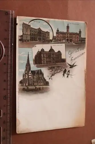 tolle alte Karte  Gruss aus Hannover  1880-1910 ???