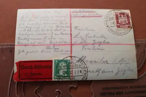 tolle alte Karte  Der Rhein Siebengebirge Raddampfer 1927 als Express gelaufen