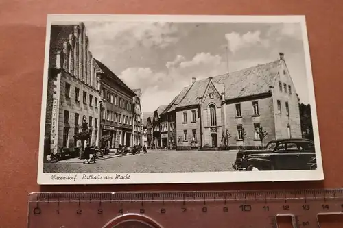 tolle alte Karte -  Warendorf - Rathaus am Marktplatz  1952