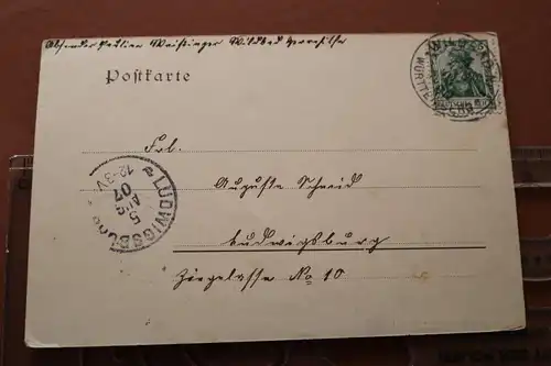 tolle alte Karte -  Ansicht auf den Ort Wildbad 1907 