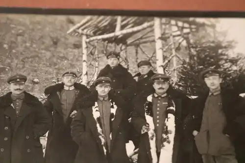 altes Foto - Gruppenfoto  Soldaten in dicken Wintermäntel - Verdun ??? 1918
