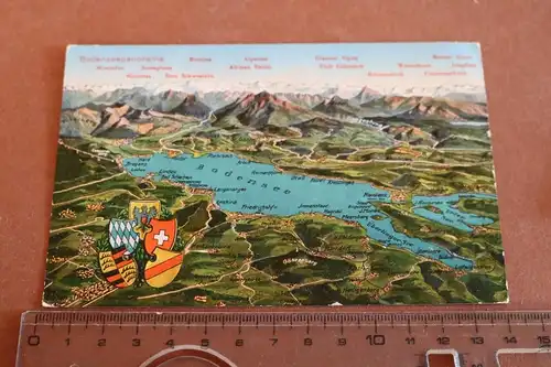 tolle alte Karte - Bodenseepanorama  1938