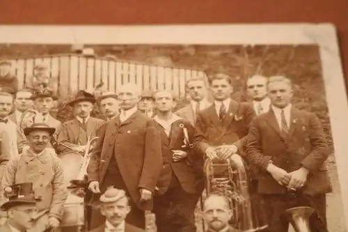 tolles altes Foto - Gruppe Männer, Musikanten in Marienburg 1926