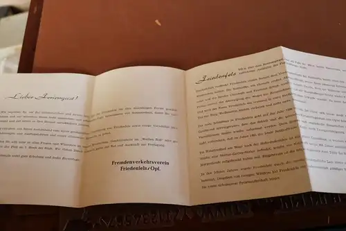 altes Werbeblatt des Ortes Friedenfels Opf.  50-60er Jahre ?