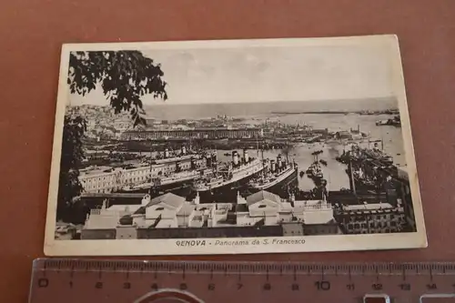 tolle alte Karte- Genova Panorama de S. Francesco  Hafen Schiffe - 20-30er Jahr