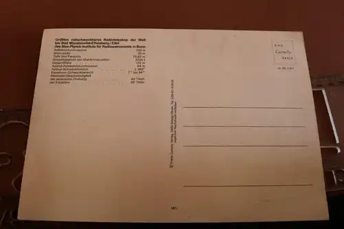 tolle alte große Karte - größtes Radioteleskop bei Bad Münstereifel-Effelsberg 