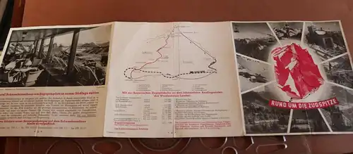 altes Werbeblatt Rund um die Zugspitze - Zugspitzbahn Preise usw. 1954