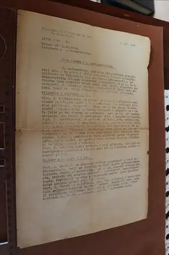 altes tschechisches Dokument, Papier - September 1945 Varnsdorf