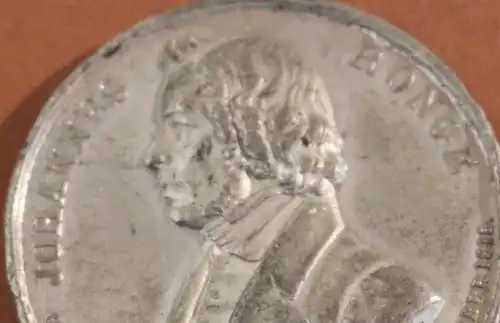 tolle alte Zinnmedaille Bischofswalde Medaille Tod von Johannes Ronge