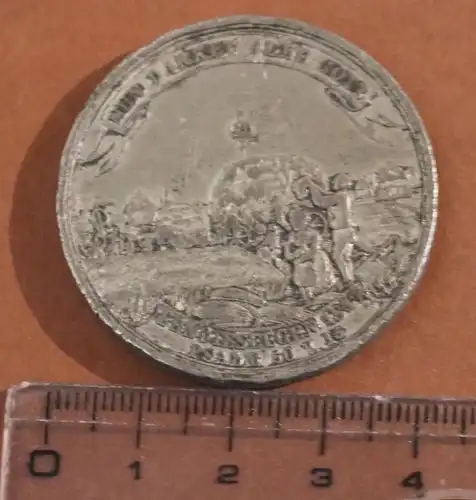 tolle alte Zinnmedaille Ernte Dankfest 1847 Theure Zeit 1846-47, Halle 