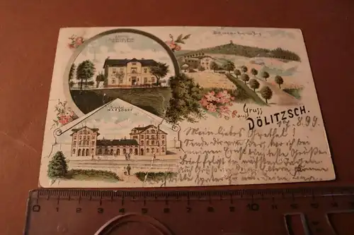 tolle alte Karte - Gruss aus Dölitzsch 1899 -