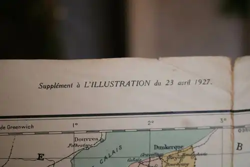 tolle alte Landkarte von Frankreich 1927
