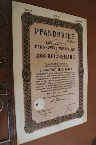 toller alter Pfandbrief - Landschaft der Provinz Westfalen 100 Reichsmark 1940