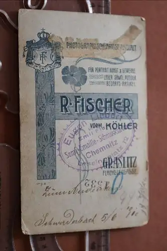 tolles altes CDV Foto - Portrait einer Frau -  Graslitz  Sudetenland