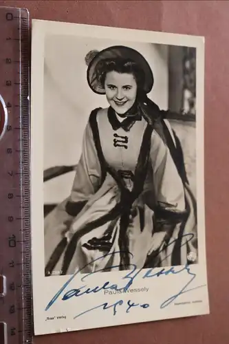 tolle alte Autogrammkarte - Paula Wessely mit original Unterschrift 1940