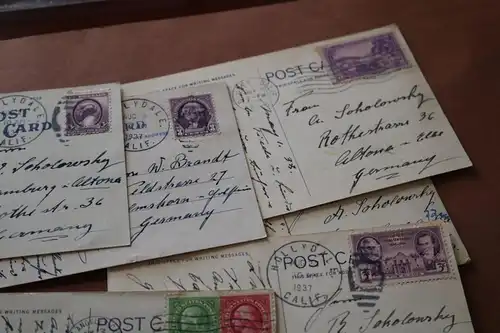 19 alte Karten aus den USA - Amerika  meist 30er Jahre 