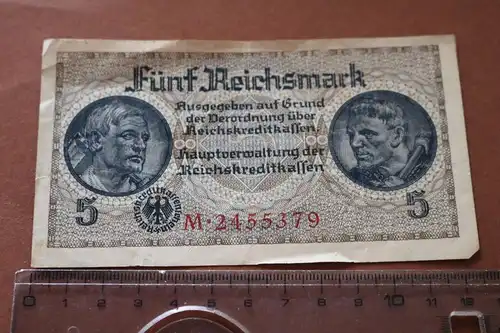 alter fünf Reichsmark Geldschein  30-40er jahre