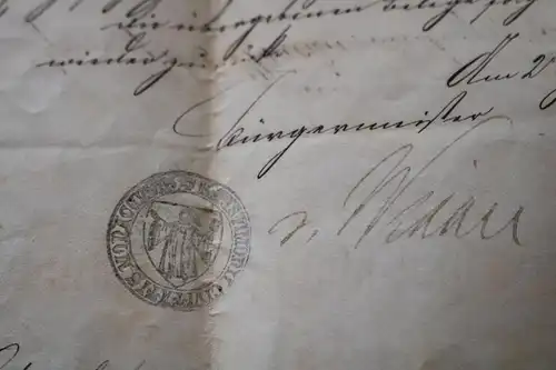 tolles altes Dokument für ????  des Magistrat der Stadt München 1870 -