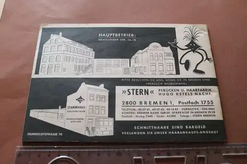 toller alter Katalog für Perücken usw.  Firma Stern - Bremen 1963