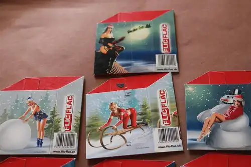 sechs tolle Pappmanschetten mit erotischen Motiven hübschen Fraun - FlicFlac ???