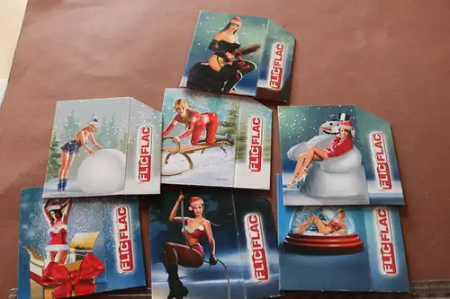sechs tolle Pappmanschetten mit erotischen Motiven hübschen Fraun - FlicFlac ???