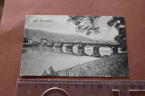tolle alte Karte - Trier Römerbrücke 1918 als Feldpost gelaufen