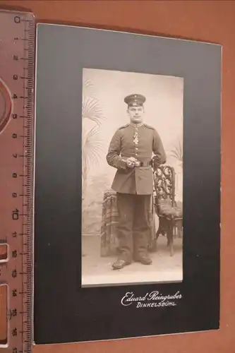 tolles altes Kabinettfoto - Portrait eines Soldaten  mit EK II - Dinkelsbühl