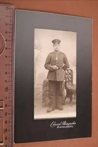 tolles altes Kabinettfoto - Portrait eines Soldaten  mit EK II - Dinkelsbühl 