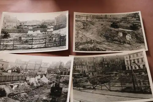 sechs tolle alte Fotos - Großbaustelle Neubau Dramburg & Hertwig Lübeck 1956